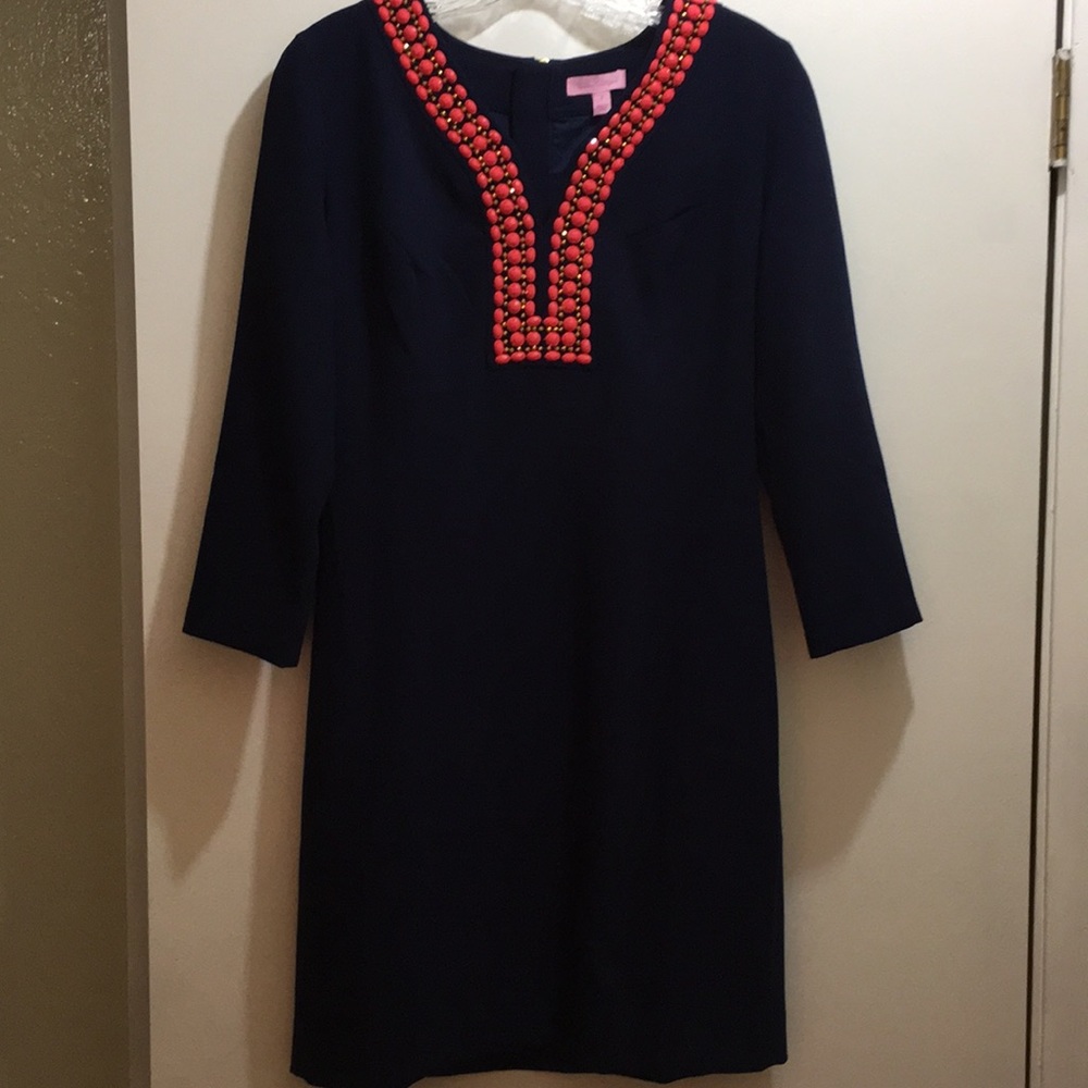 Lilly Pulitzer Bohemian style navy blue dress